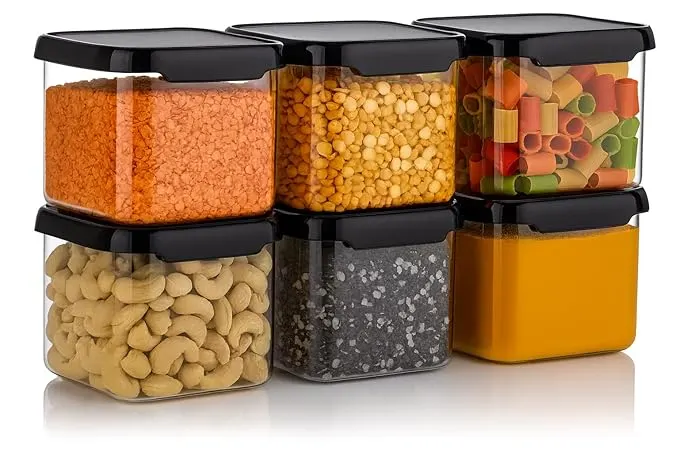 Kitchen Storage Containers Set Of 6, 500ml, With Lids, Unbreakable
