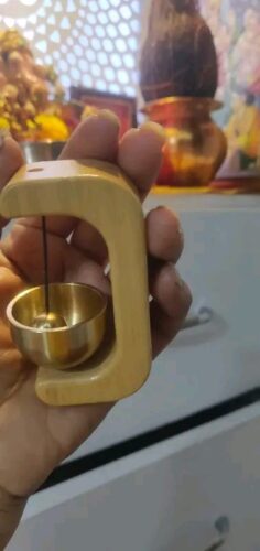 Handcrafted Wooden Door Bell with Premium Brass Bell photo review