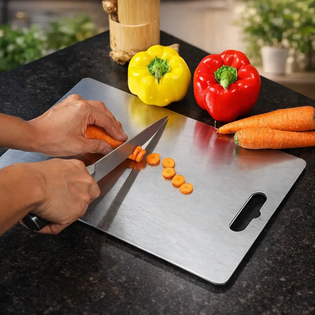 Stainless Steel Vegetable & Fruit Cutting Chopping Board (31×20 Cm / 1 Pc)
